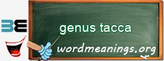 WordMeaning blackboard for genus tacca